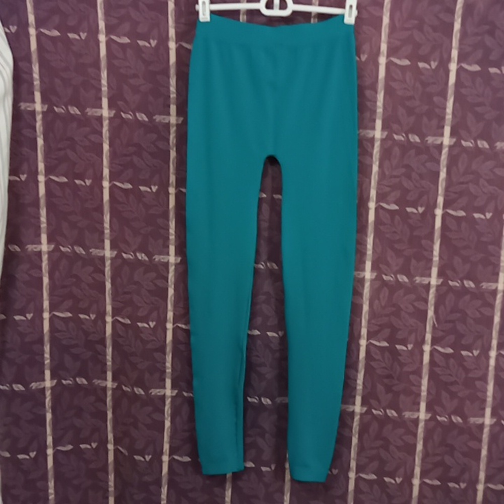 Sofra Deep Teal  Leggings                 Free Size Long - Picture 4 of 4